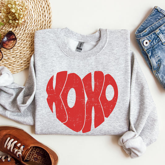 Retro XOXO Heart, Vintage, Sweatshirt, Valentine's Day