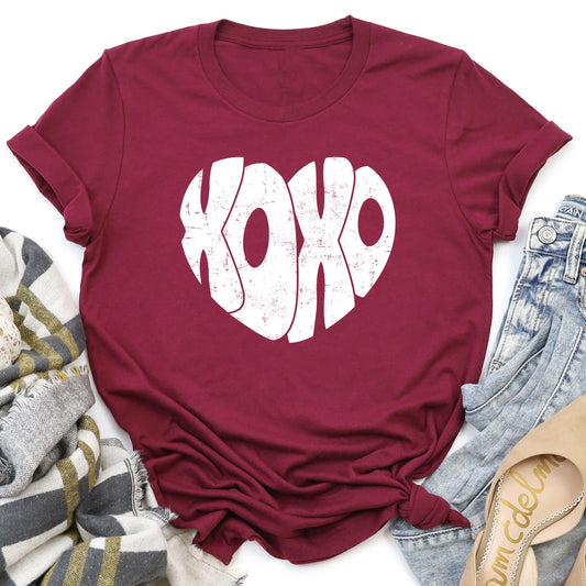 Retro XOXO Heart, Vintage, Super Soft Tshirt, Valentine's Day