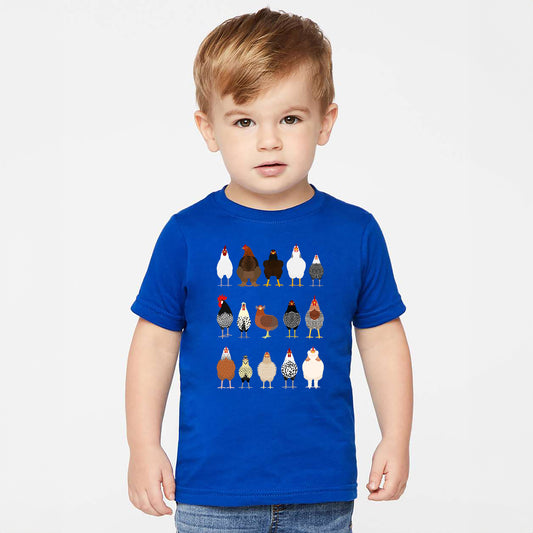 Chicken Lovers Kid's Tees, Farm Animal Infant Bodysuits, Illustration, Breeds, Youth