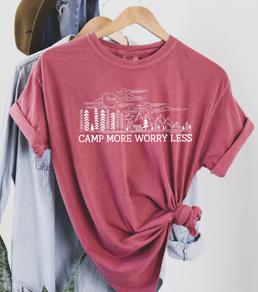 Camp More Worry Less Comfort Colors Tshirt