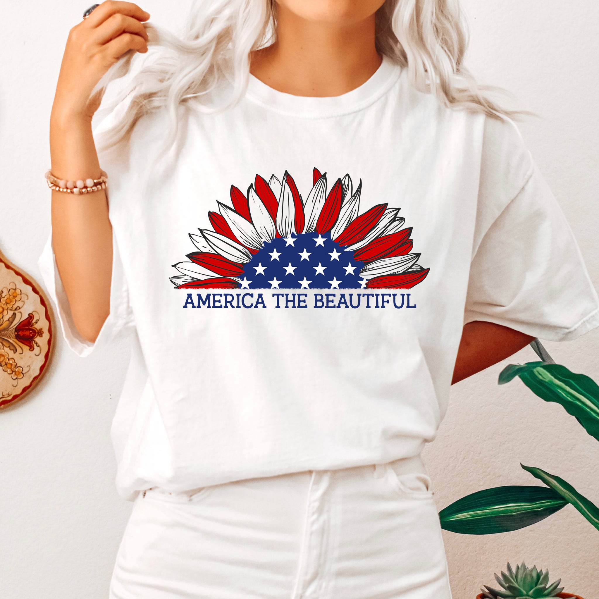 America The Beautiful Sunflower T-Shirt