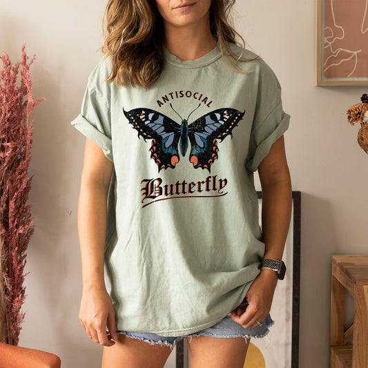 Anti Social Butterfly Comfort Colors Tshirt