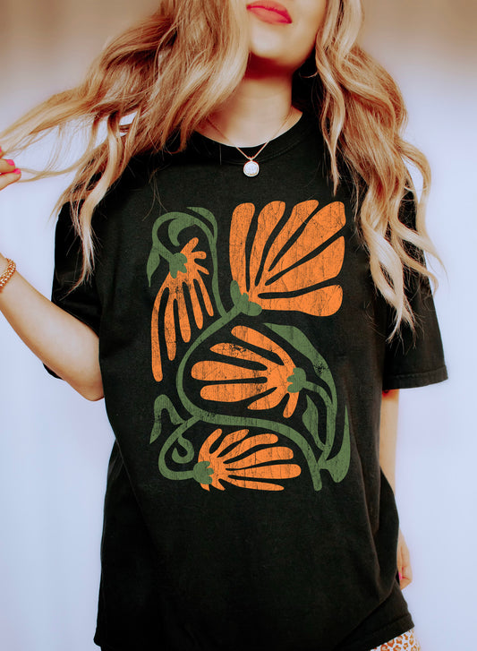 Boho Floral Wildflower Pattern Comfort Colors Tshirt