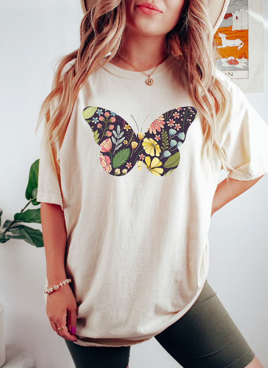 Floral Butterfly NV Comfort Colors Tshirt
