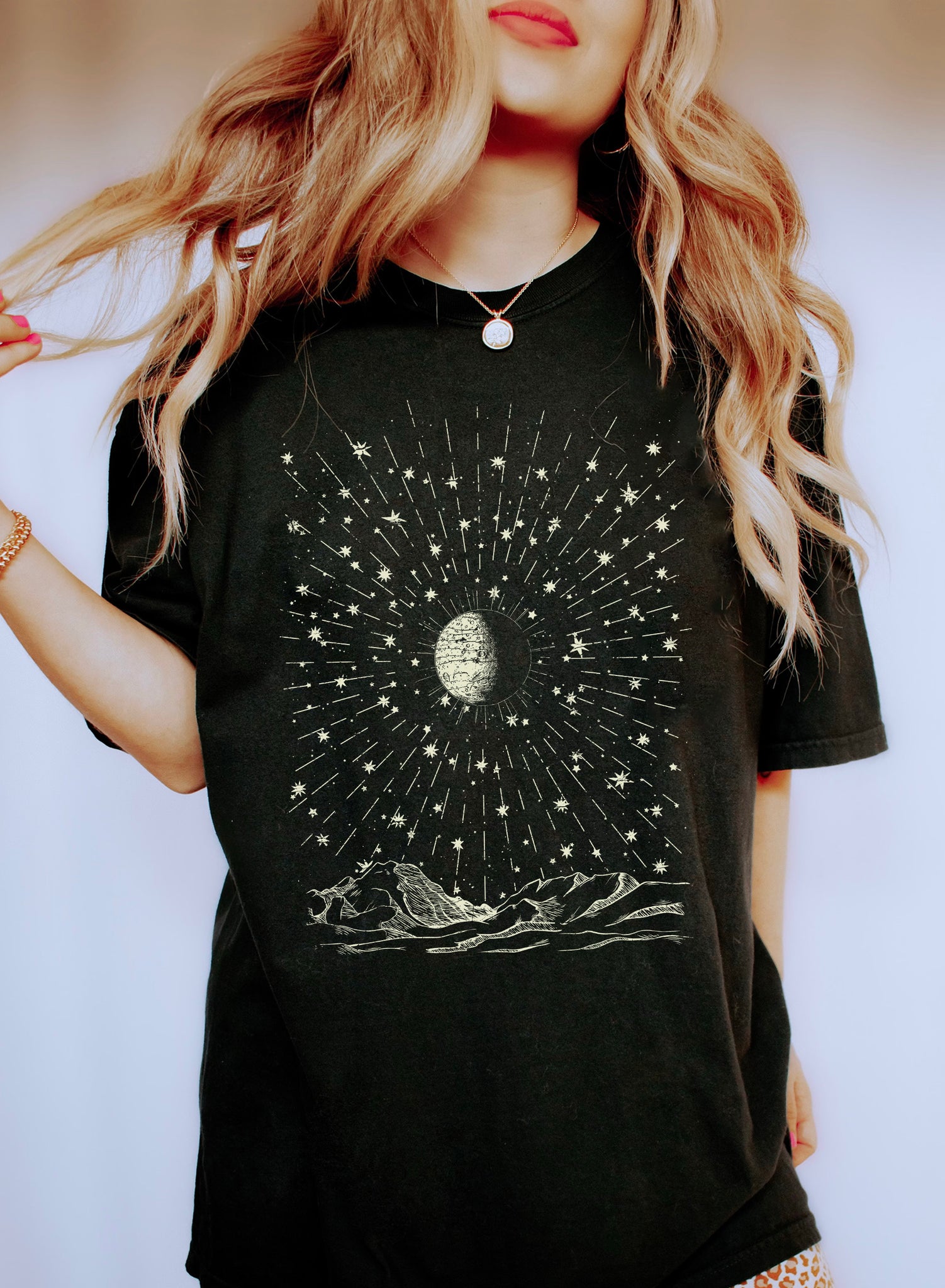 Moon, Stars and Mountains Celestial T-Shirt