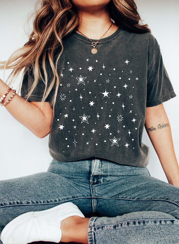 Star Pattern Celestial Comfort Colors Tshirt
