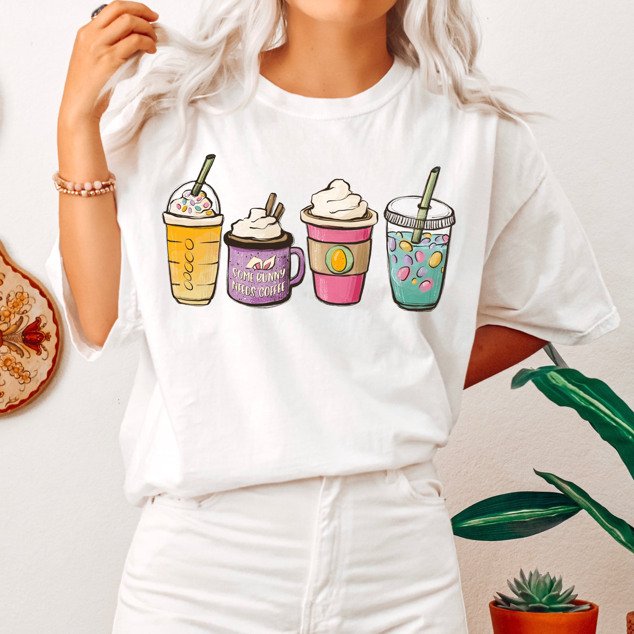 Some Bunny Needs Coffee Easter Comfort Colors Tshirt