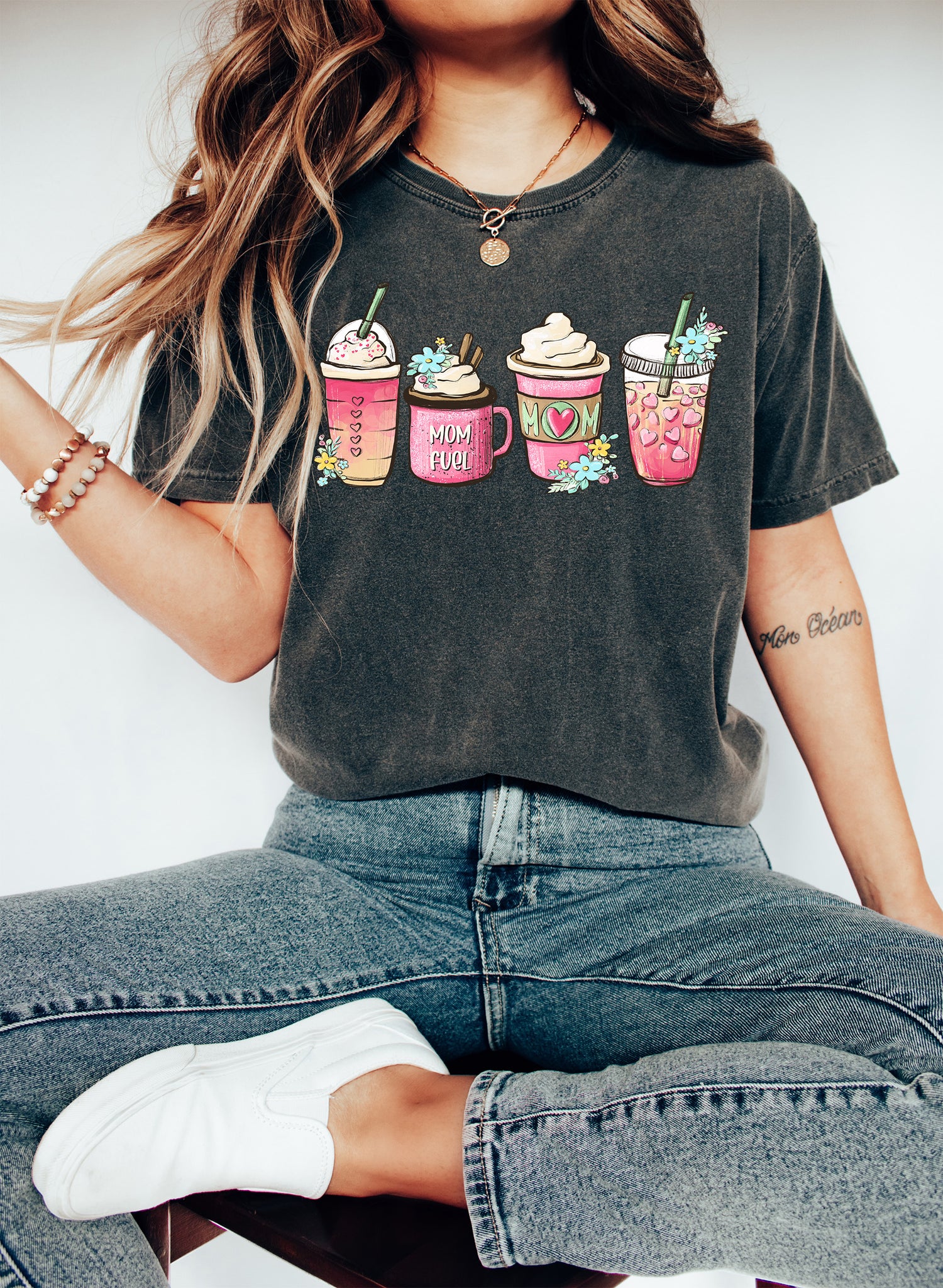 Mom Fuel Coffee Drink Lover Comfort Colors Tshirt