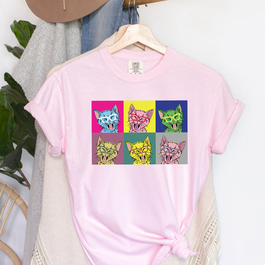 Cats Pop Art Comfort Colors Tshirt
