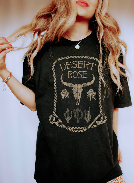 Desert Rose Retro Western Comfort Colors Tshirt