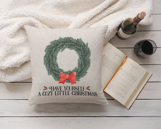 Have Yourself A Cozy Little Christmas, Pillow Cover, Festive Holiday Decorative Throw Cushion Case