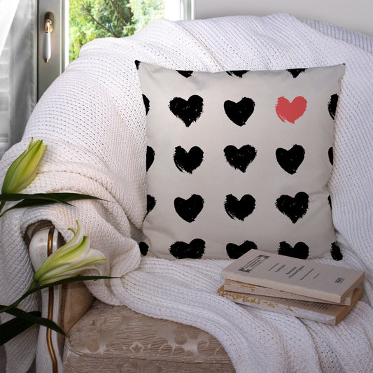 Black Hearts -  Pillow Cover
