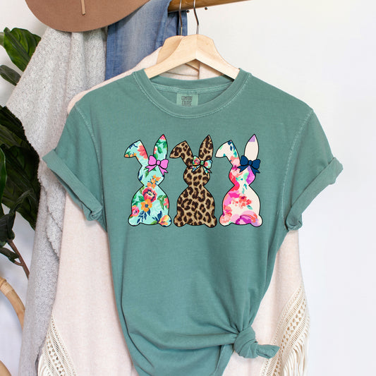 Three Easter Bunnies Comfort Colors Tshirt