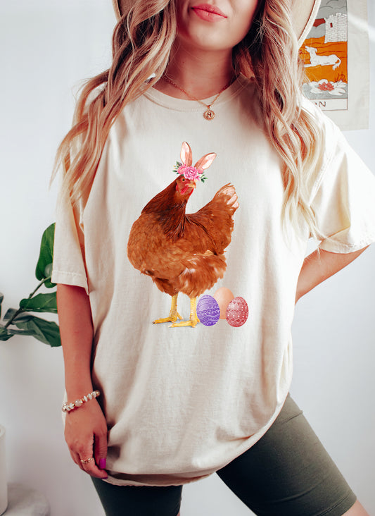 Easter Eggs And Chicken Comfort Colors Tshirt