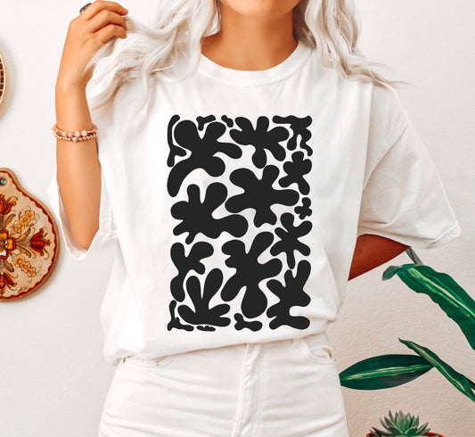 Stylized Floral Print Abstract Comfort Colors Tshirt