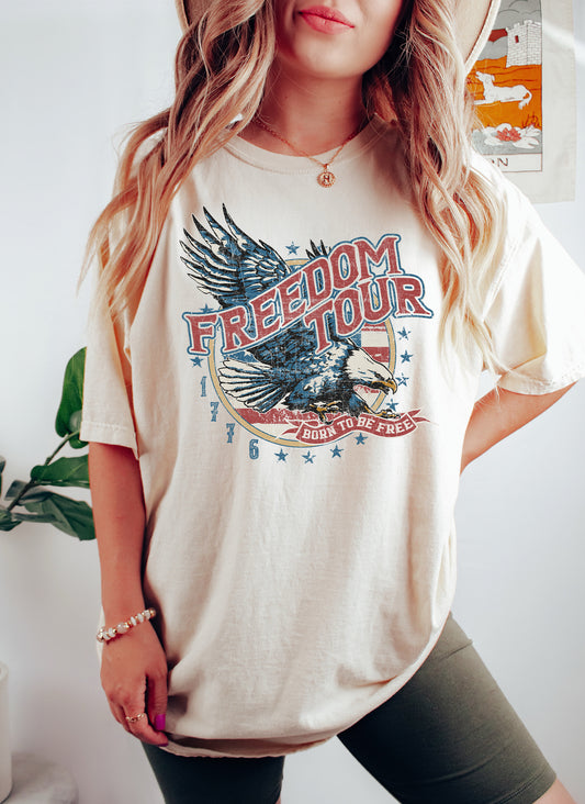 Freedom Tour Vintage Patriotic Comfort Colors Tshirt