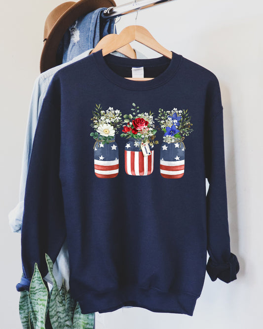 Jars and American Flag Sweatshirt