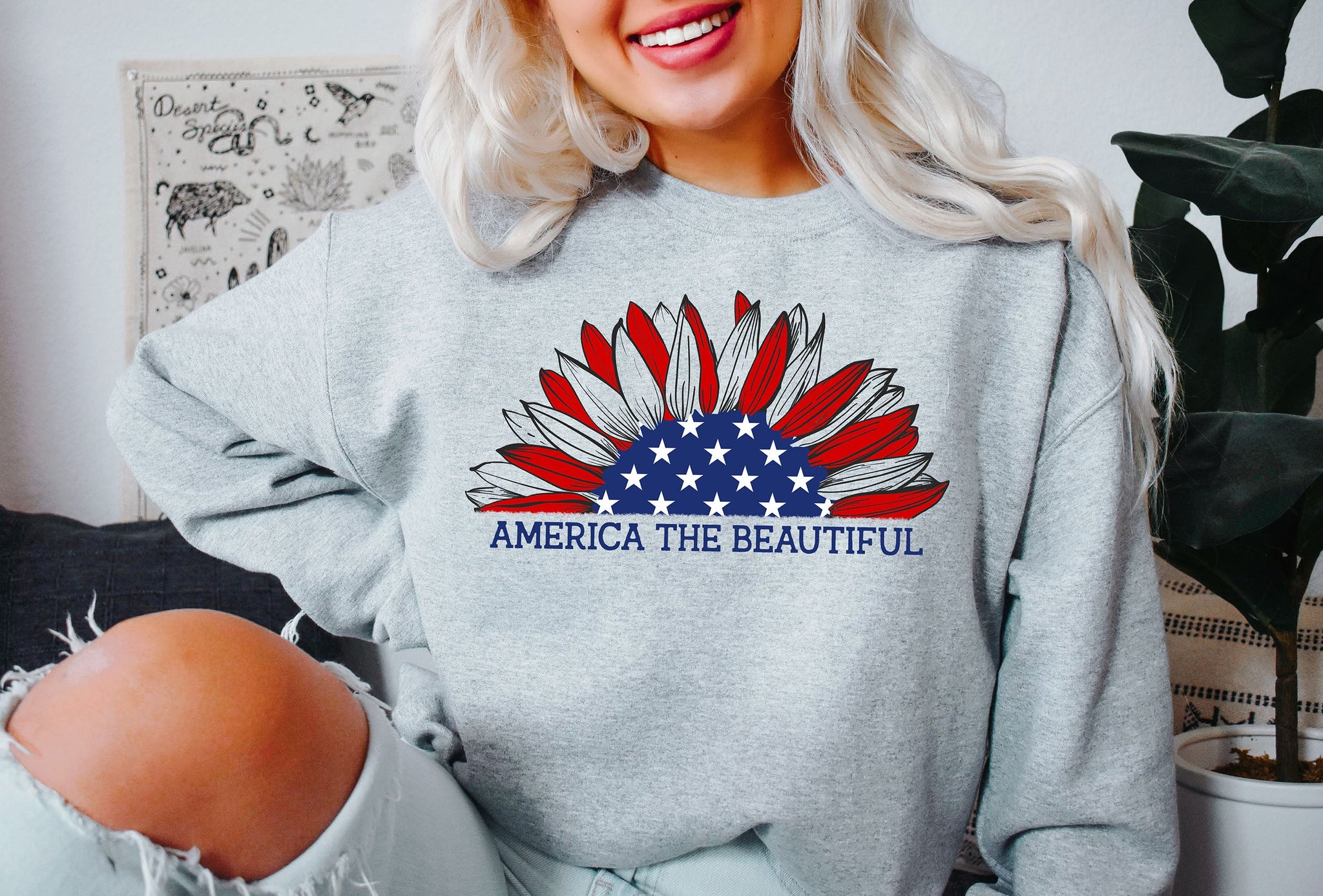 America The Beautiful Sunflower Sweatshirt