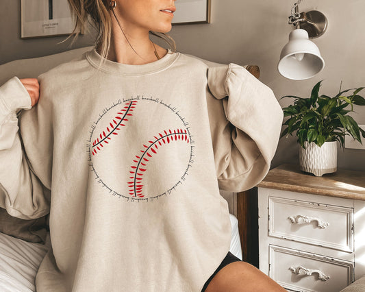Chic Baseball Word Art Sweatshirt
