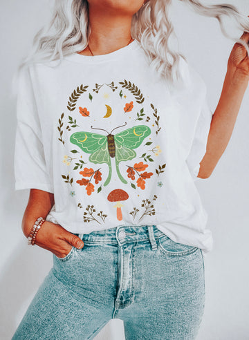 Moth And Ferns Vintage T-Shirt