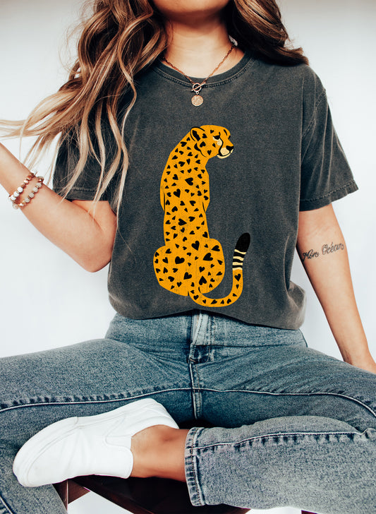 Cheetah Heart Spots Comfort Colors Tshirt
