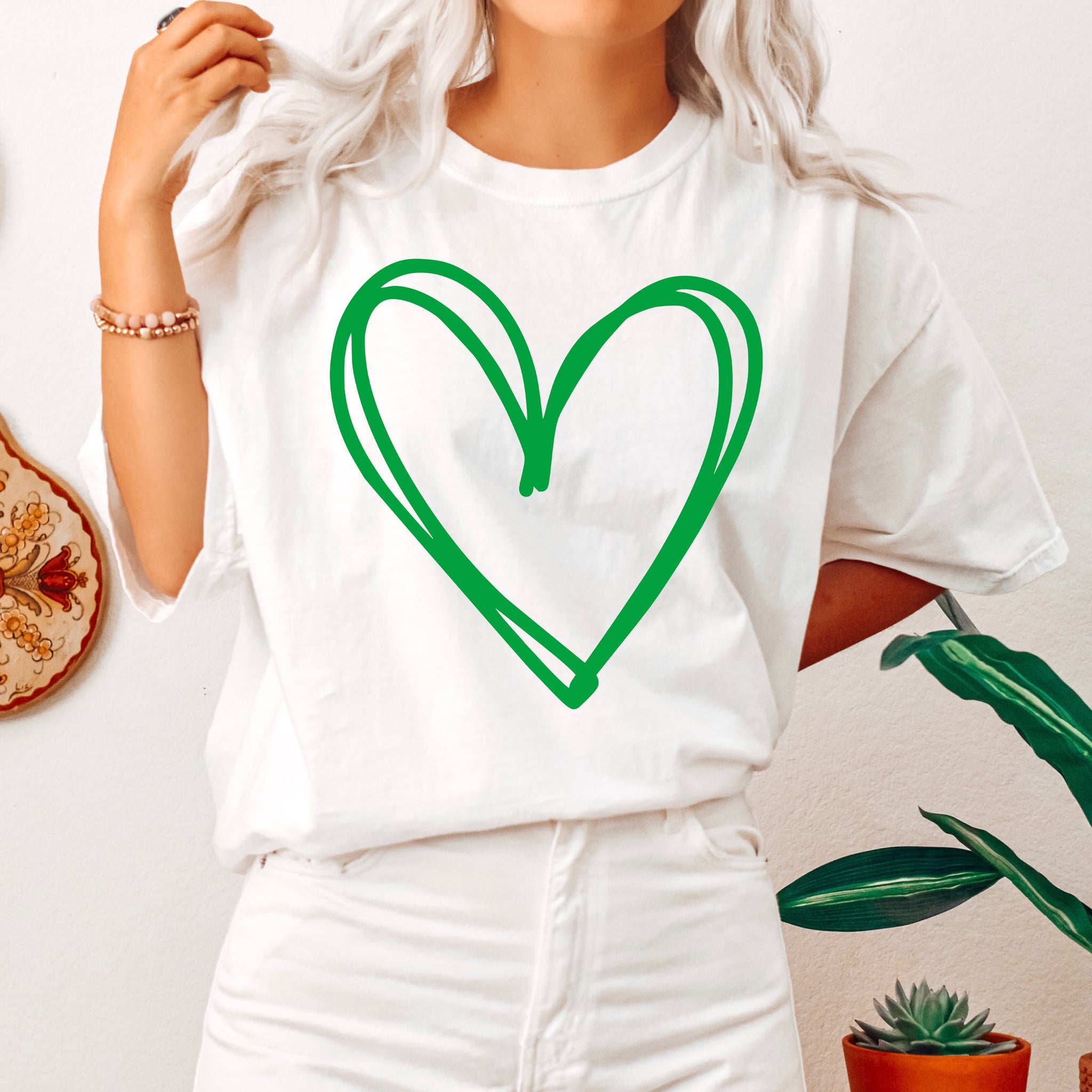 Double Heart St Patrick's Day Comfort Colors Tshirt