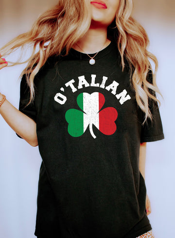 O'talian Clover With Italian Flag T-Shirt