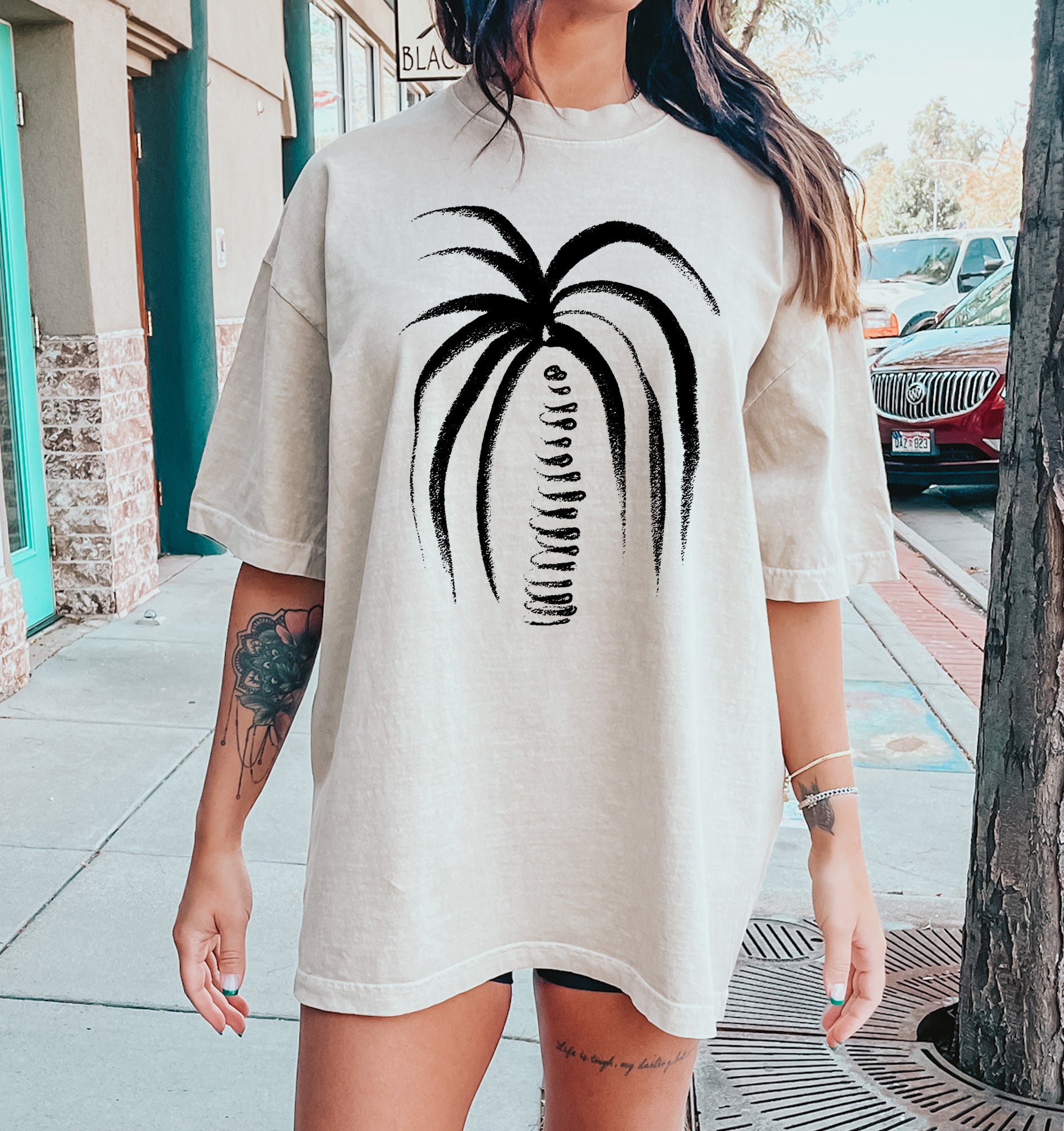 Palm Tree Silhouette Art Vintage BK T-Shirt