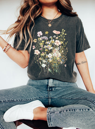 Vintage Floral Boho Wildflowers T-Shirt