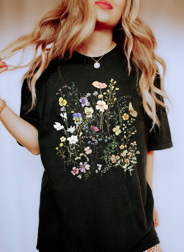 Floral Vintage Wildflowers Boho T-Shirt