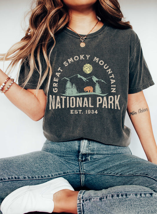 Great Smoky Mountain National Park Retro Comfort Colors Tshirt