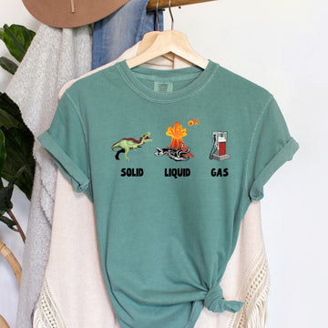 Solid Liquid Gas Dinosaurs Funny Science Comfort Colors Tshirt
