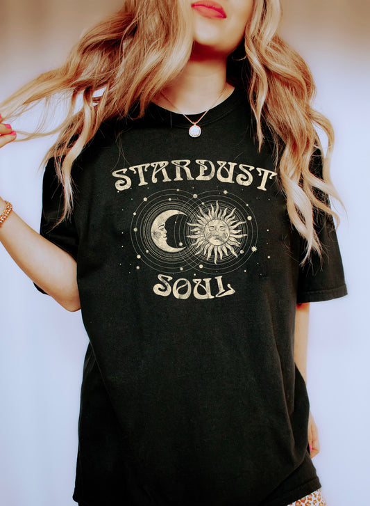 Stardust Soul Sun And Moon Celestial Comfort Colors Tshirt