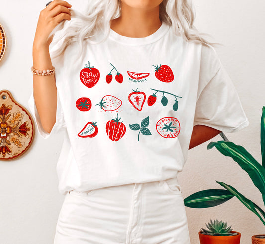 Strawberry Fruit Lover Comfort Colors Tshirt