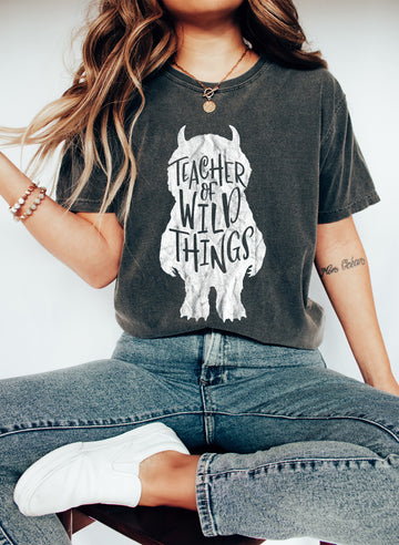 Teacher Of Wild Things Funny Teacher WH T-Shirt