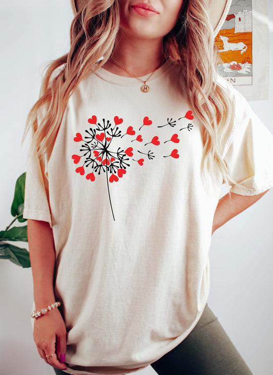 Dandelion Valentine's Day Comfort Colors Tshirt