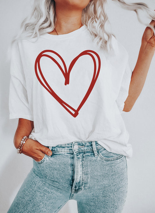 Double Hearts Valentine's Day Comfort Colors Tshirt