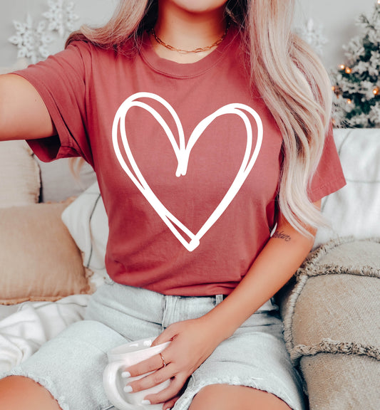 Double Hearts Valentine's Day Comfort Colors Tshirt