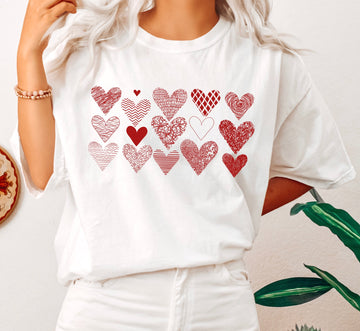 Red Heart Doodles Valentine's Day T-Shirt