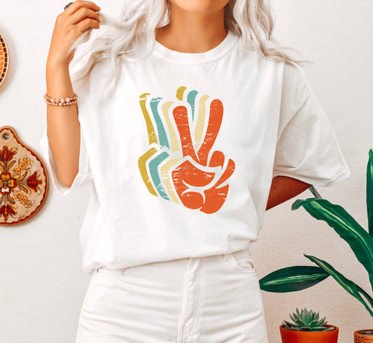 Retro Colors Peace Comfort Colors Tshirt