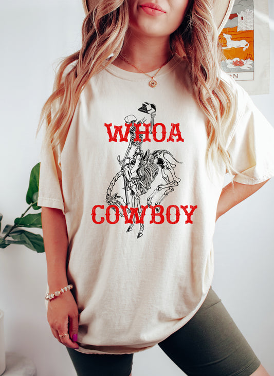 Whoa Cowboy Rodeo Funny Comfort Colors Tshirt