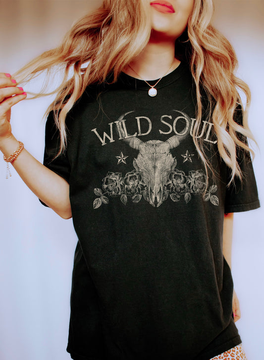 Wild Soul and Roses Vintage Comfort Colors Tshirt