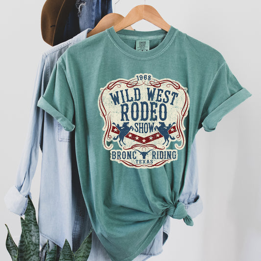 Wild West Rodeo Show Western Vintage Comfort Colors Tshirt