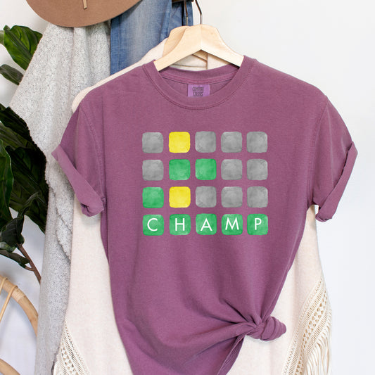 Champ Word Game Comfort Colors Tshirt