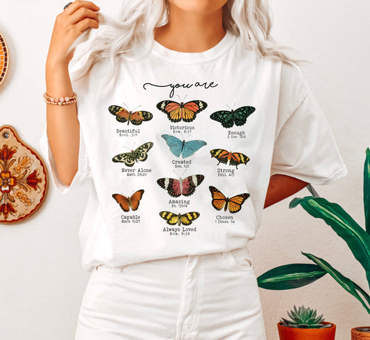 Butterflies and Bible Verses Comfort Colors Tshirt